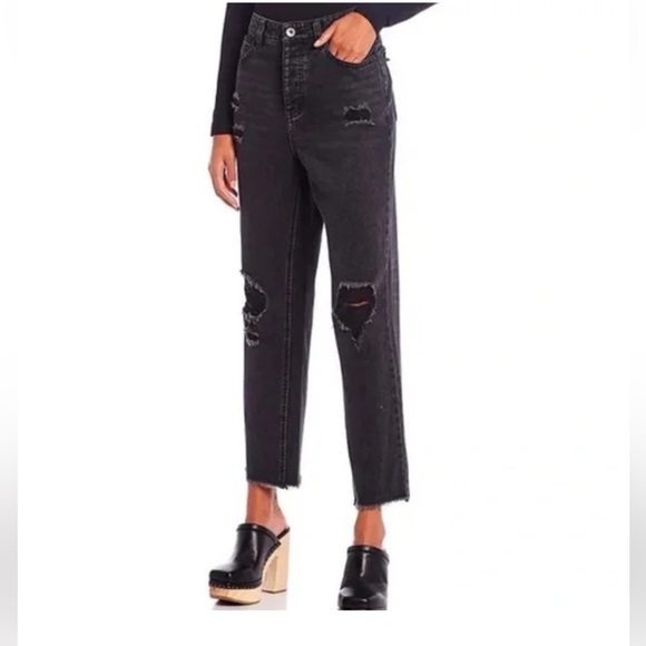 Chelsea & Violet Distressed Straight Leg Jeans - Picture 1 of 4